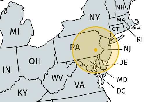 SteelSafe Storage Solutions service area map