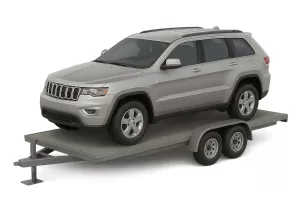 SUV-on-a-Trailer 45° Enclosed Trailer Parking in Erie PA