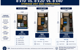 “8x10 vs 8x20 vs 8x40 SteelSafe storage unit size comparison”